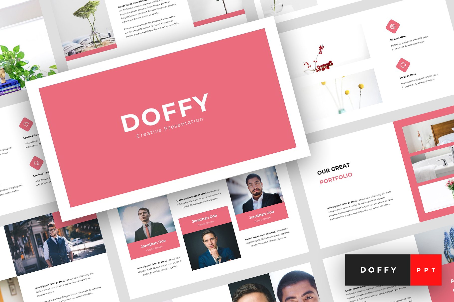 个人简历工作室公司介绍摄影作品演示幻灯片模板 DOFFY – Presentation Template插图