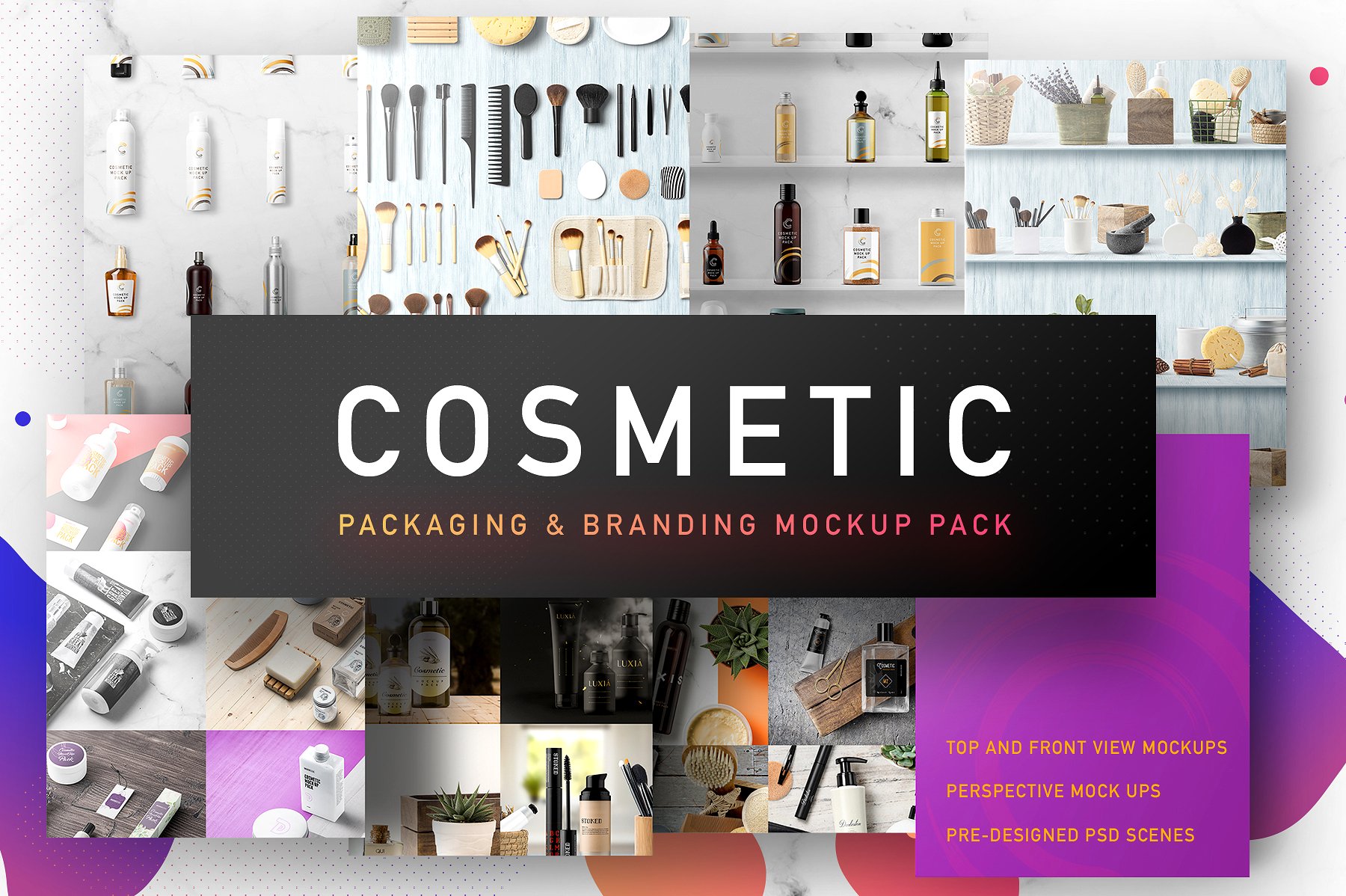 史上最全高端化妆品包装PSD样机模版VI品牌包装 Cosmetic Packaging Branding MockUp插图