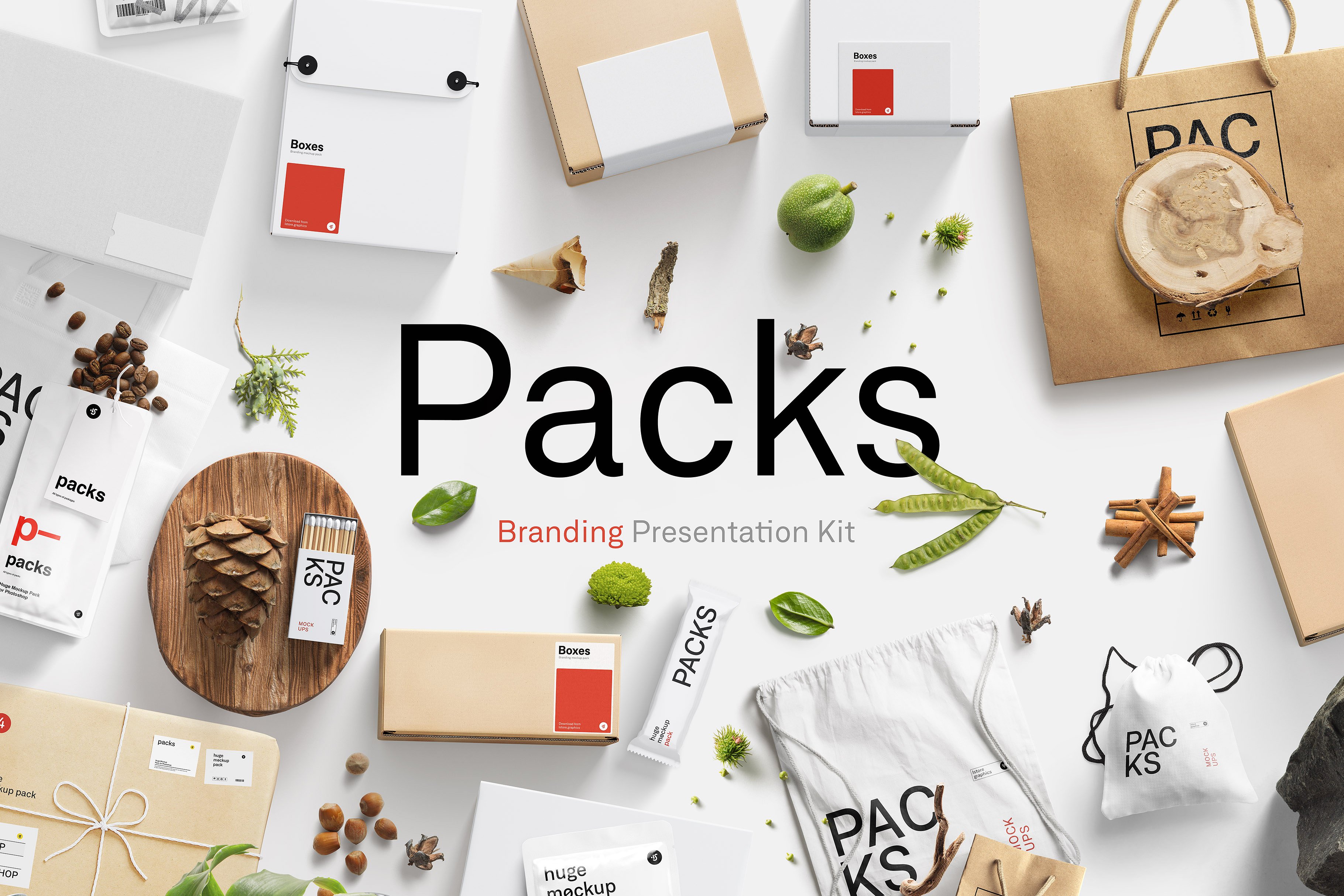 [19.65G] 品牌包装设计提案展示场景样机套装PSD智能贴图模板 Packs Mockup Bundle | BPK插图