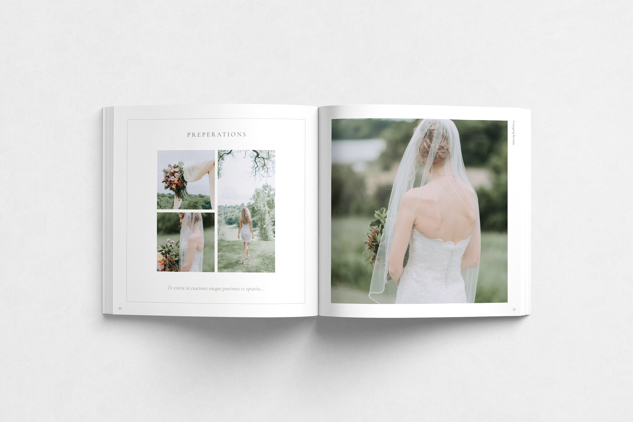 优雅的婚礼主题广场照片Indd画册模板 Wedding Theme Photo Book插图5