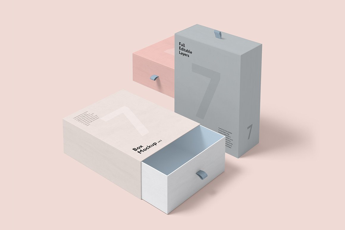 高端商品牛皮纸礼品盒包装VI品牌样机PSD模版 Box Mockup vol.2插图5