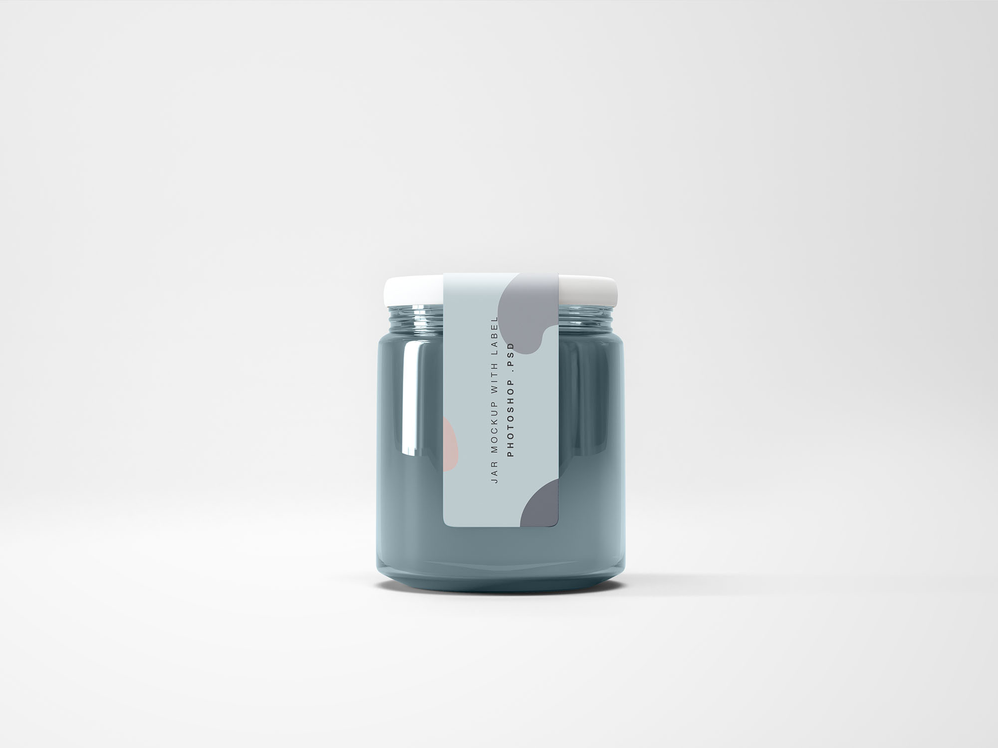 垂直时尚的小玻璃罐标签样机 Glass PSD Jar Mockup插图