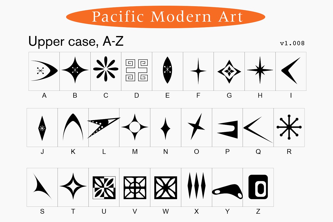 超级复古的中世纪现代装饰字体 Mid-Century Modern Ornaments Font插图3