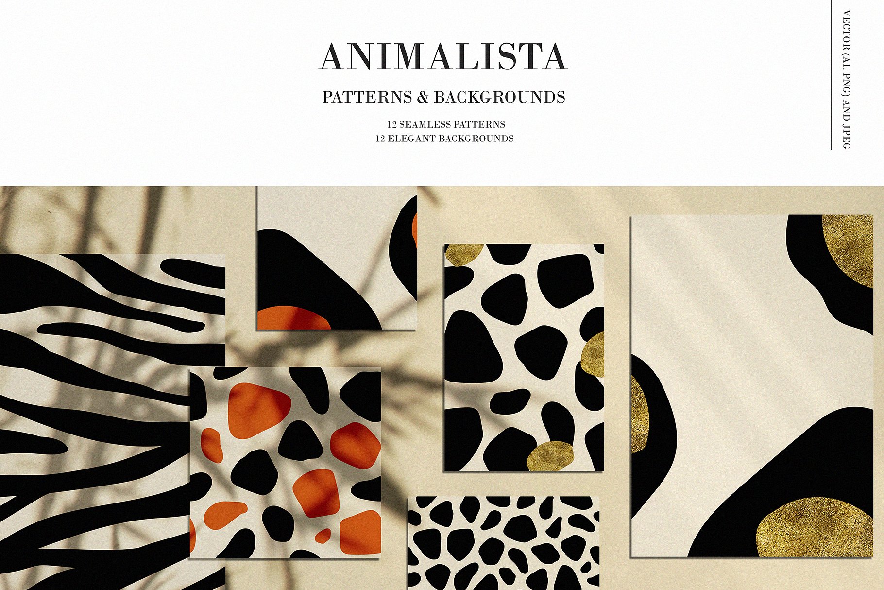 斑点豹纹无缝动物矢量图案 Animalista Patterns Collection插图