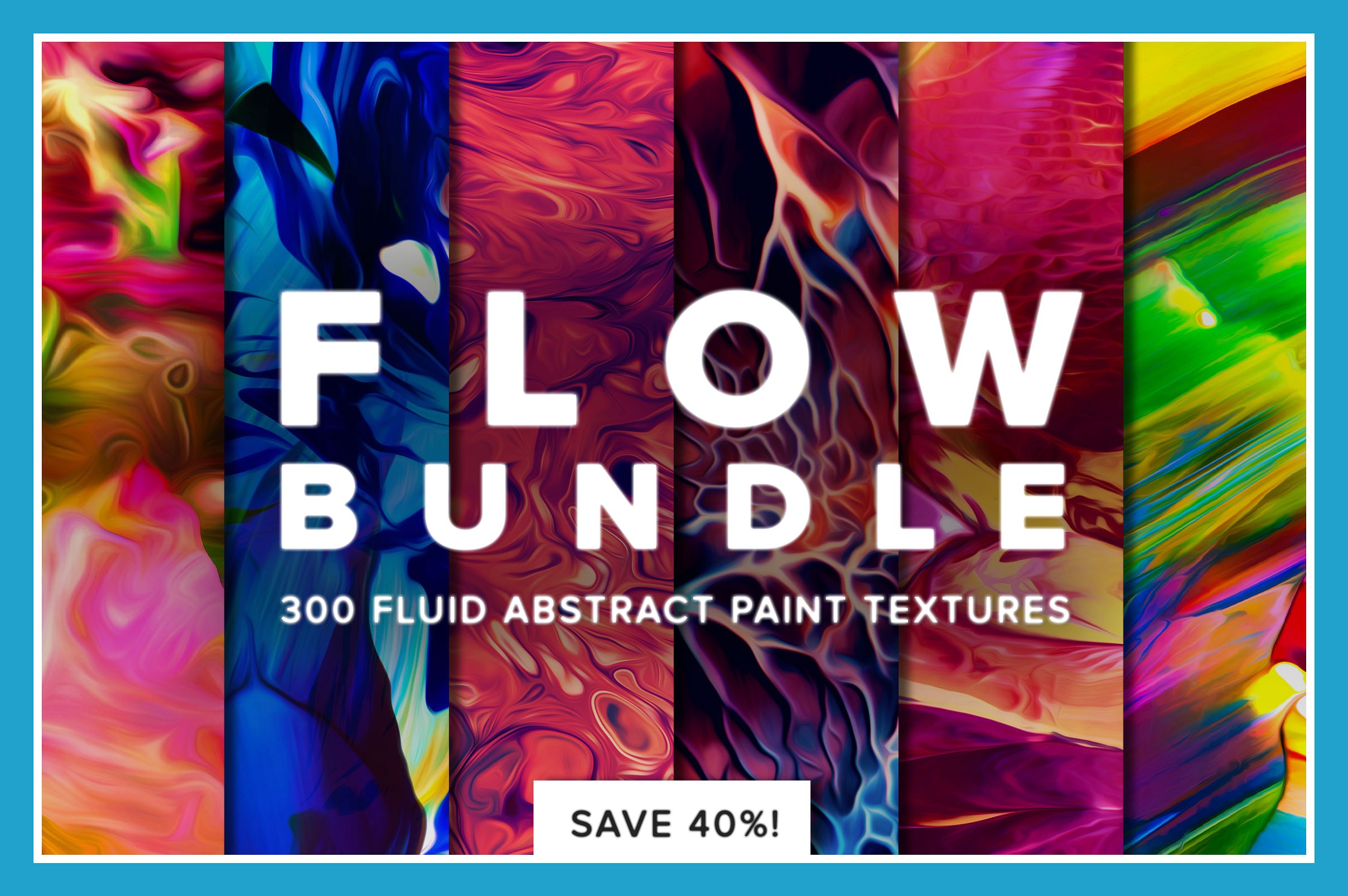 创意抽象纹理系列：抽象多彩充满活力的油漆大理石纹理 Flow Bundle-300 Fluid Paint Textures插图
