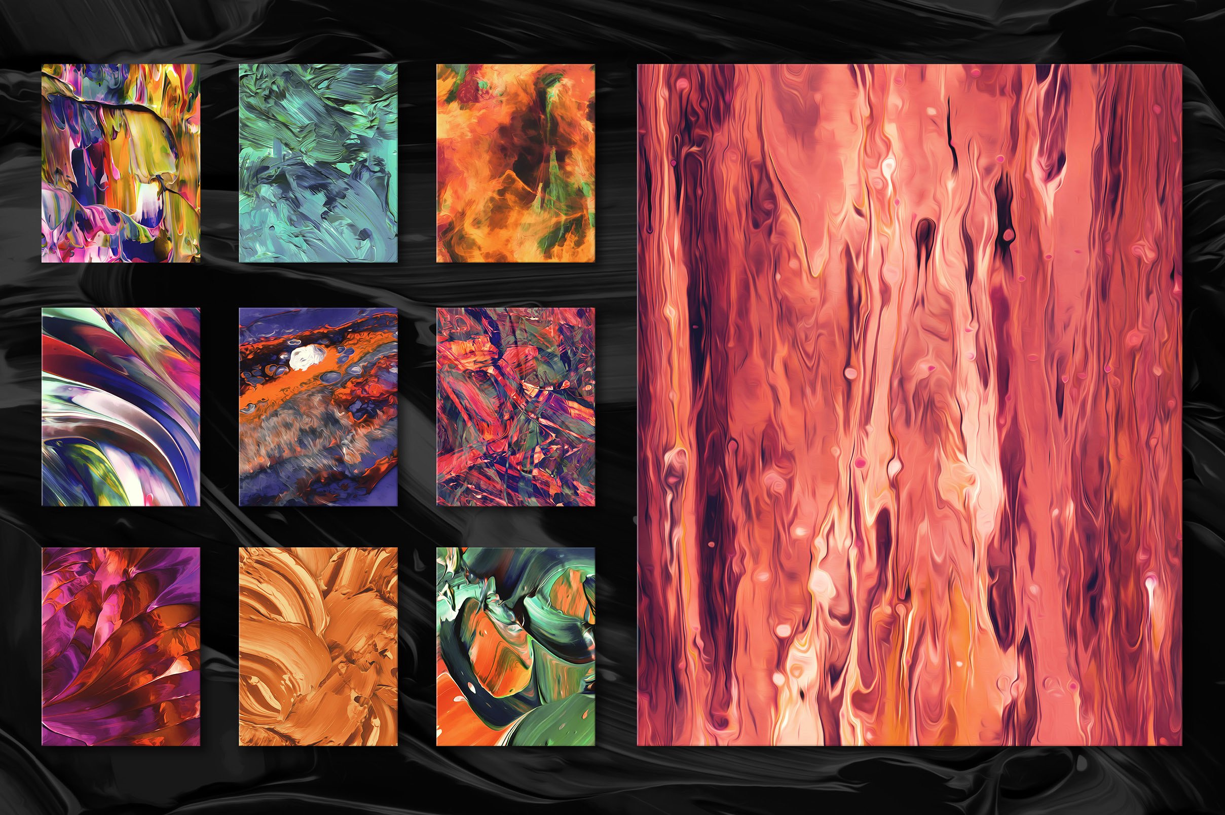 创意抽象纹理系列：抽象多彩充满活力的油漆大理石纹理 Flow Bundle-300 Fluid Paint Textures插图32