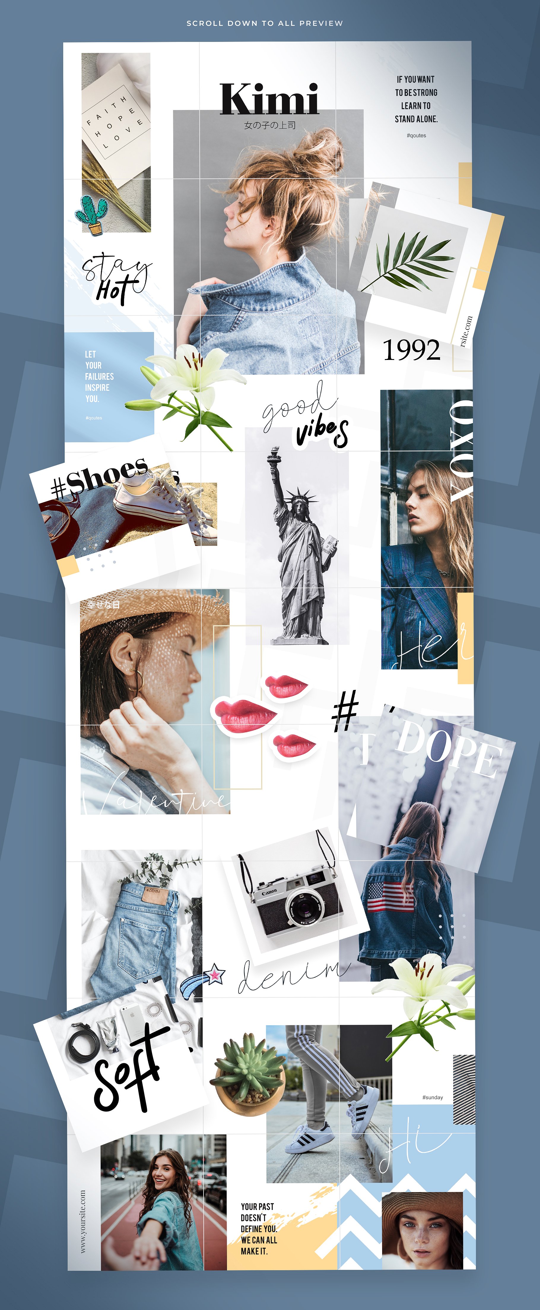 时尚牛仔服装摄影电商广告Instagram模板 Kimi – Instagram Puzzle插图3