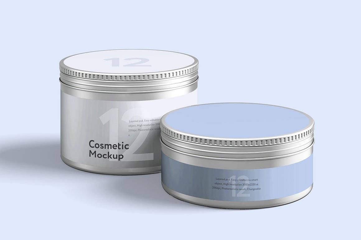 化妆品护肤品精油包装提案样机PSD设计模板 Cosmetics Mockup Jar 12 Psd插图1