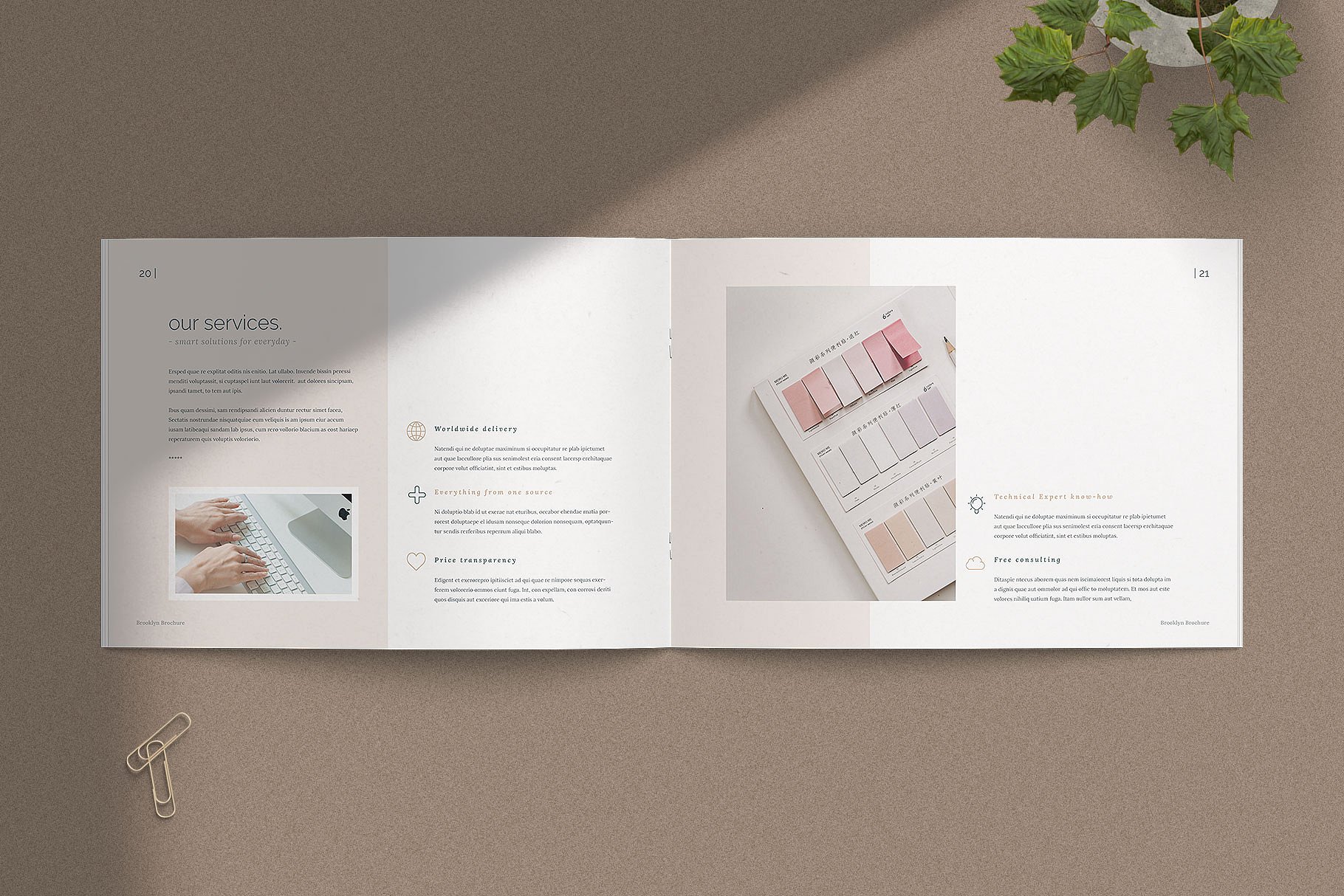 简约优雅的企业介绍项目策划提案Indd画册模板 BROOKLYN – Multipurpose Brochure插图5