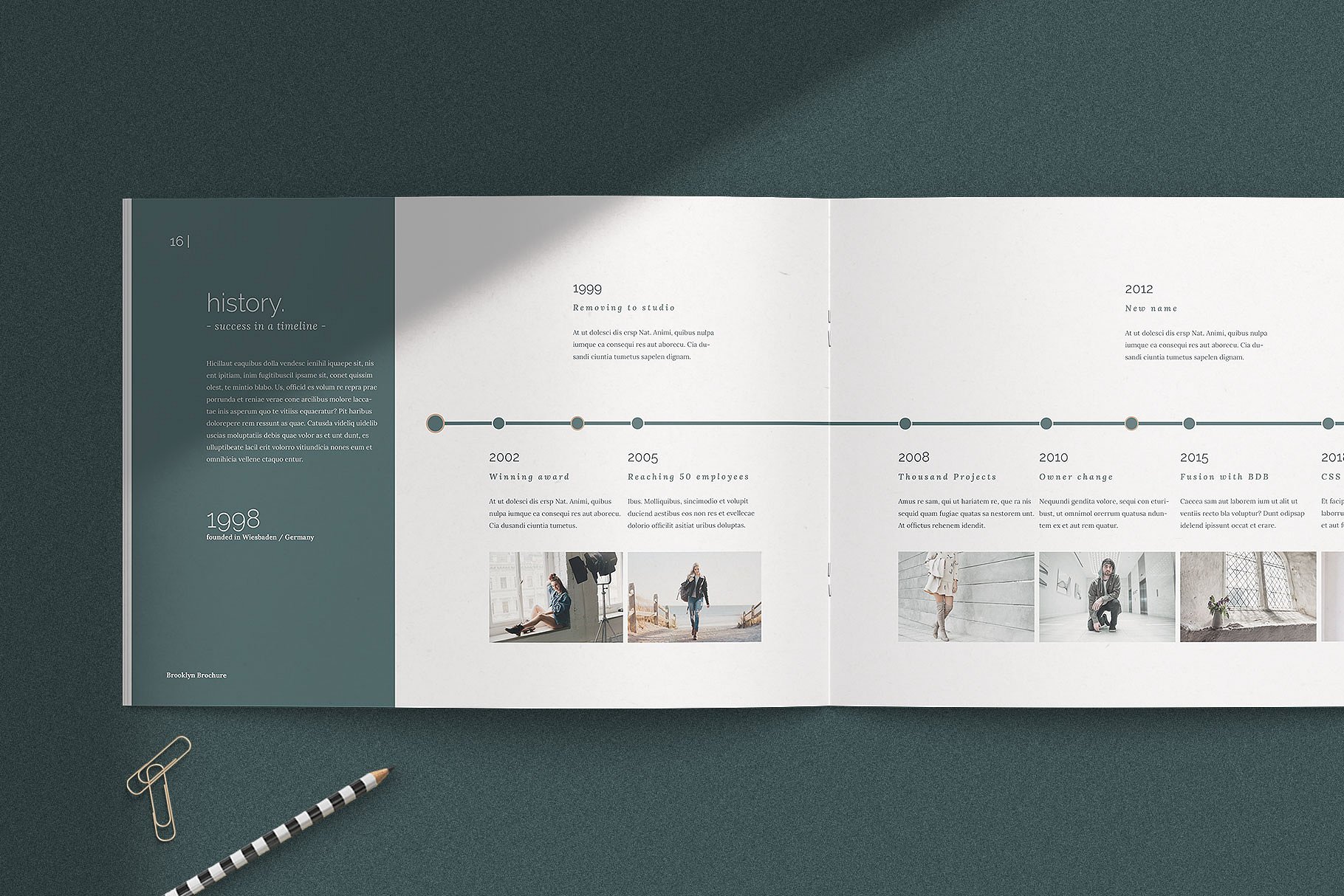 简约优雅的企业介绍项目策划提案Indd画册模板 BROOKLYN – Multipurpose Brochure插图6
