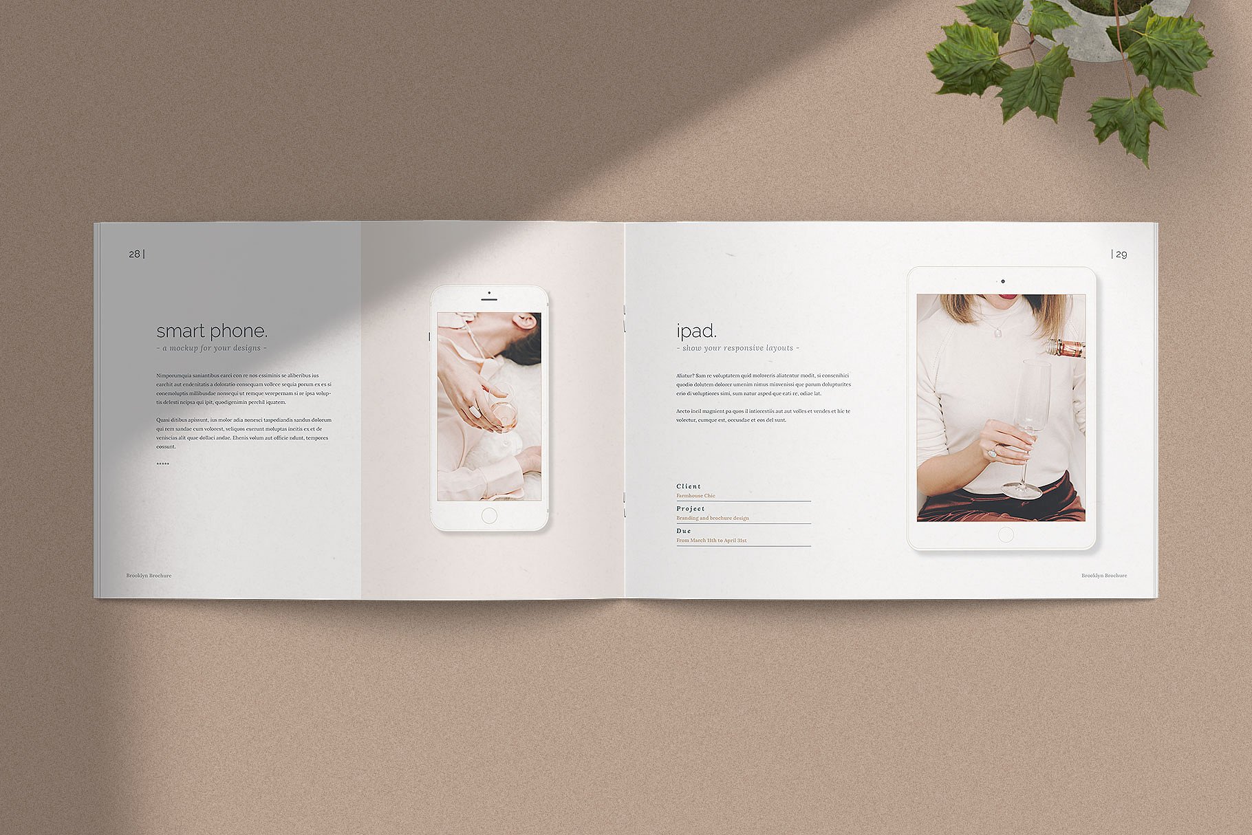简约优雅的企业介绍项目策划提案Indd画册模板 BROOKLYN – Multipurpose Brochure插图7