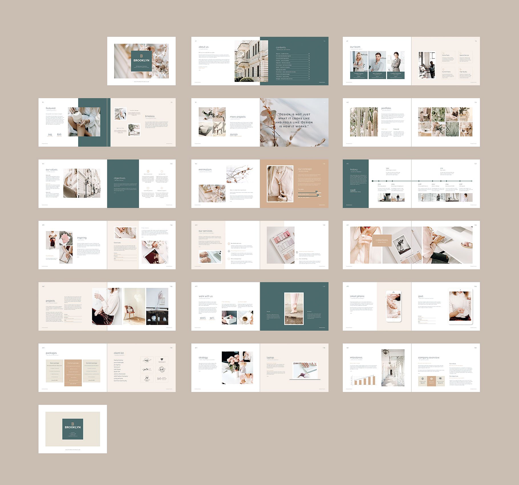 简约优雅的企业介绍项目策划提案Indd画册模板 BROOKLYN – Multipurpose Brochure插图10