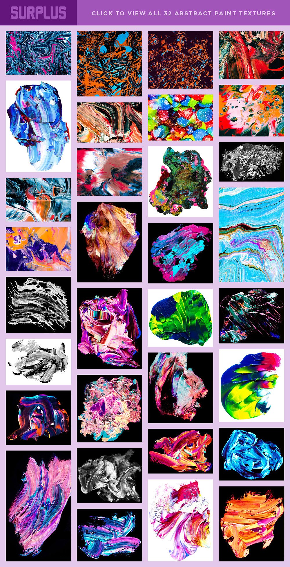 创意抽象纹理系列：抽象油漆霓虹灯亚克力效果的背景纹理 Surplus, Vol 2: 32 Paint Textures插图4