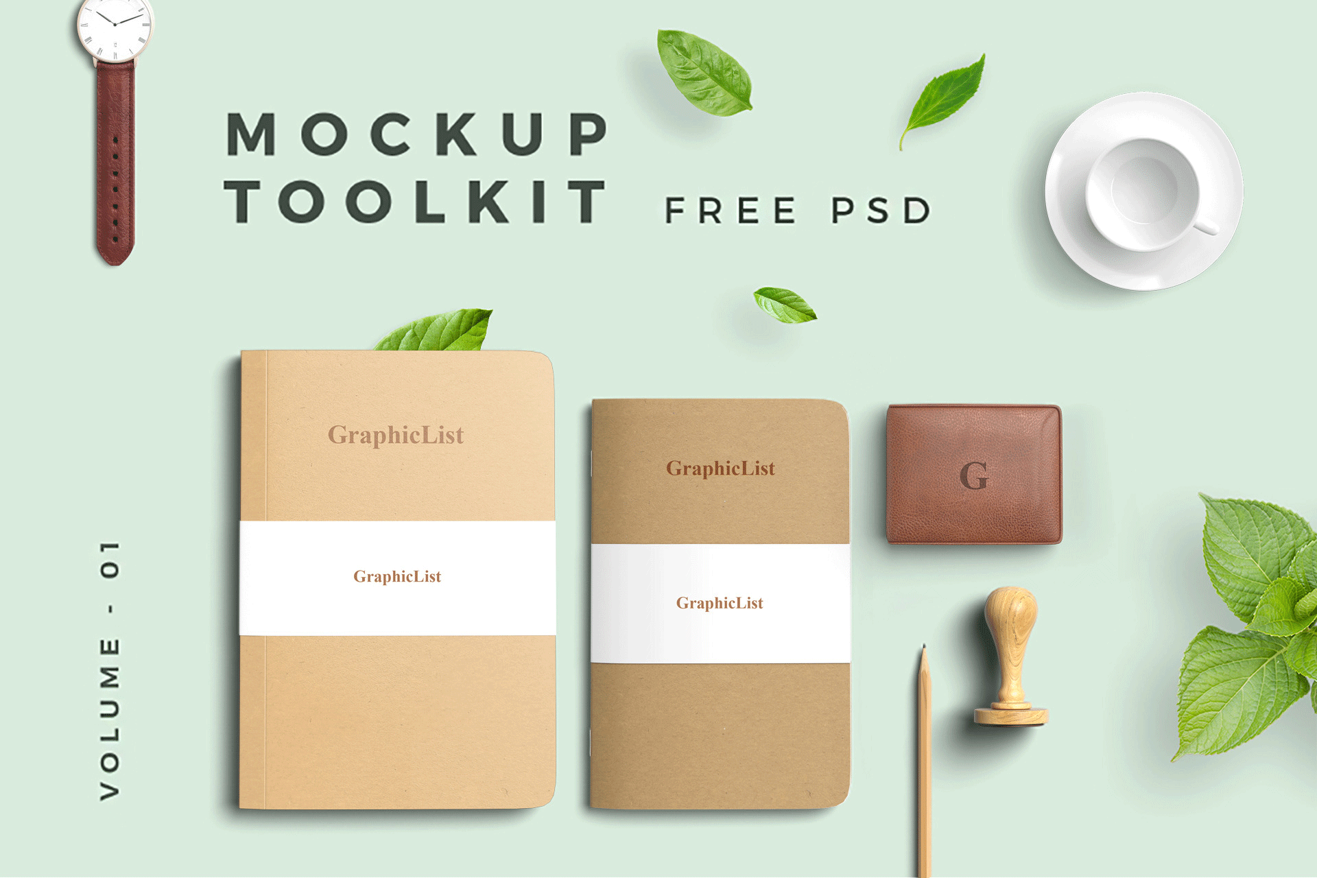 品牌设计提案办公文创笔记本信封名片展示样机 Artistic Designers Mockup Toolkit Set插图