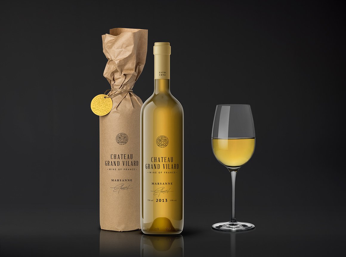 高端葡萄酒瓶贴品牌设计提案展示样机 Wine Packaging Mockups插图10