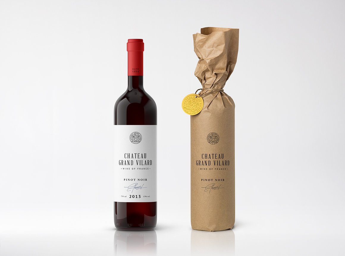 高端葡萄酒瓶贴品牌设计提案展示样机 Wine Packaging Mockups插图11
