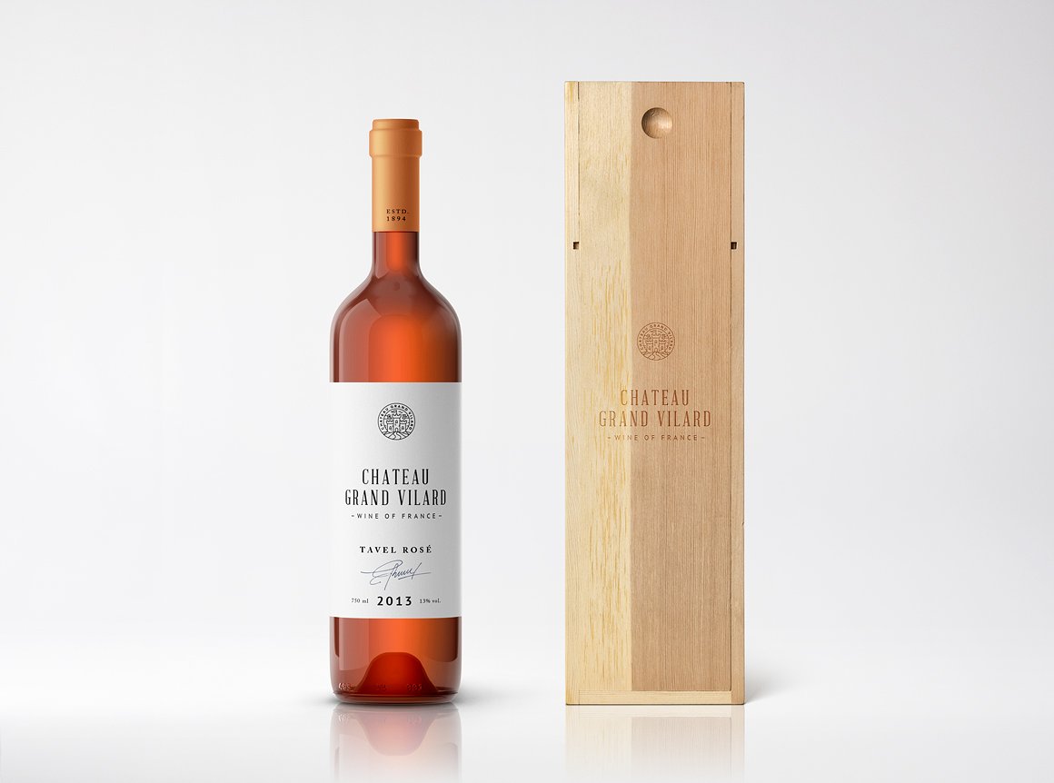 高端葡萄酒瓶贴品牌设计提案展示样机 Wine Packaging Mockups插图12