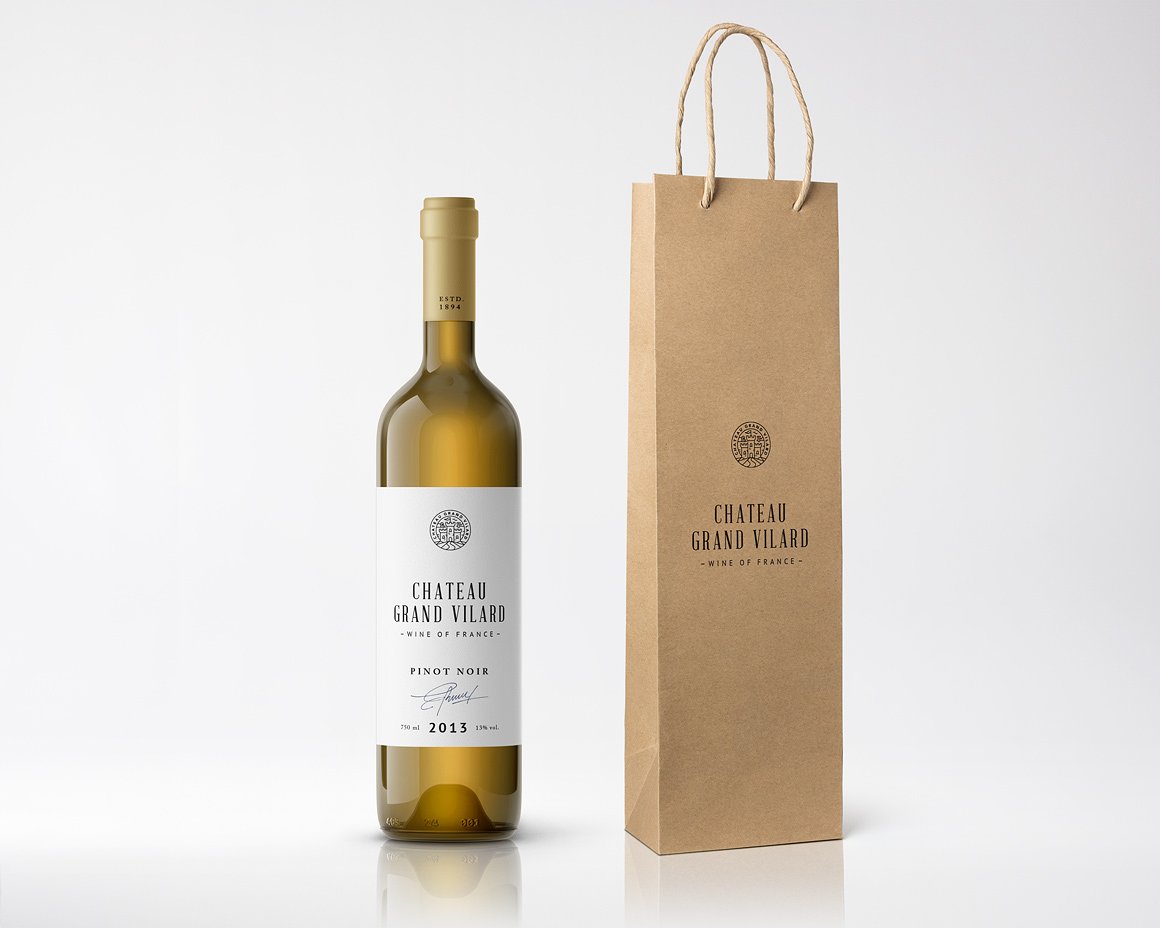 高端葡萄酒瓶贴品牌设计提案展示样机 Wine Packaging Mockups插图13