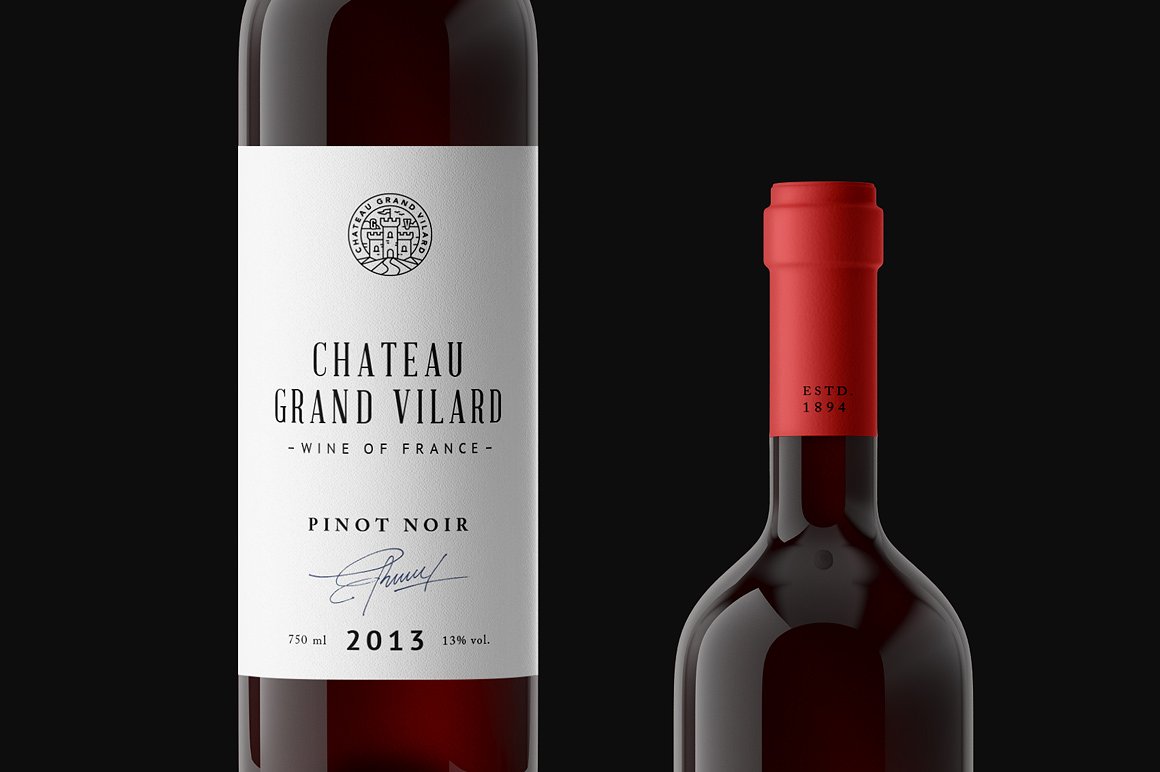 高端葡萄酒瓶贴品牌设计提案展示样机 Wine Packaging Mockups插图14