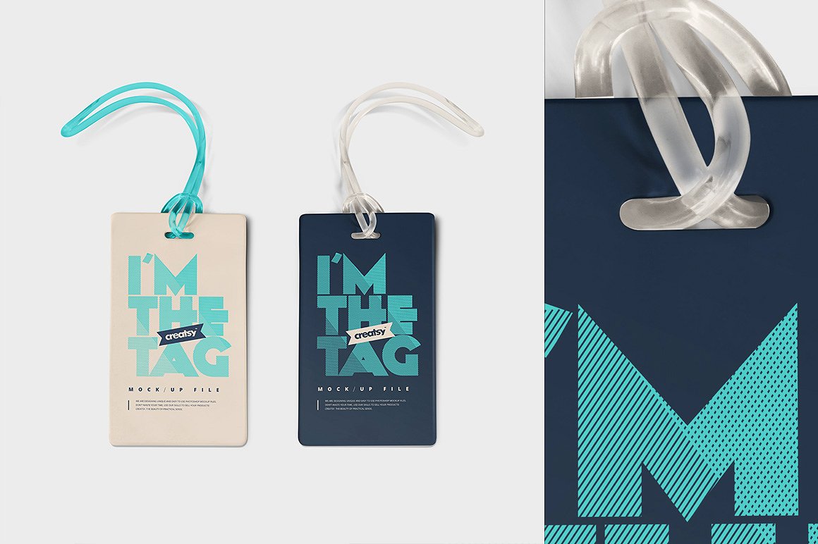品牌设计提案办公文创工作证展示样机 Luggage Diaper Tag Mockup Set插图2