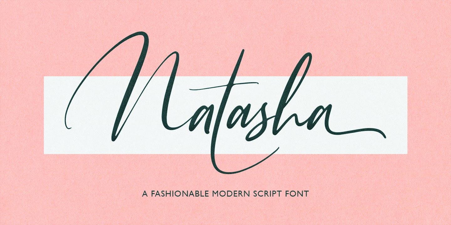 时尚优雅手写女性化妆品签名字体 Natasha Modern Script Font插图