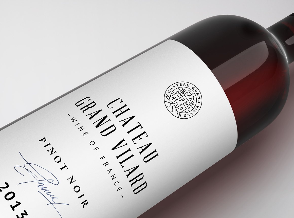 高端葡萄酒瓶贴品牌设计提案展示样机 Wine Packaging Mockups插图2