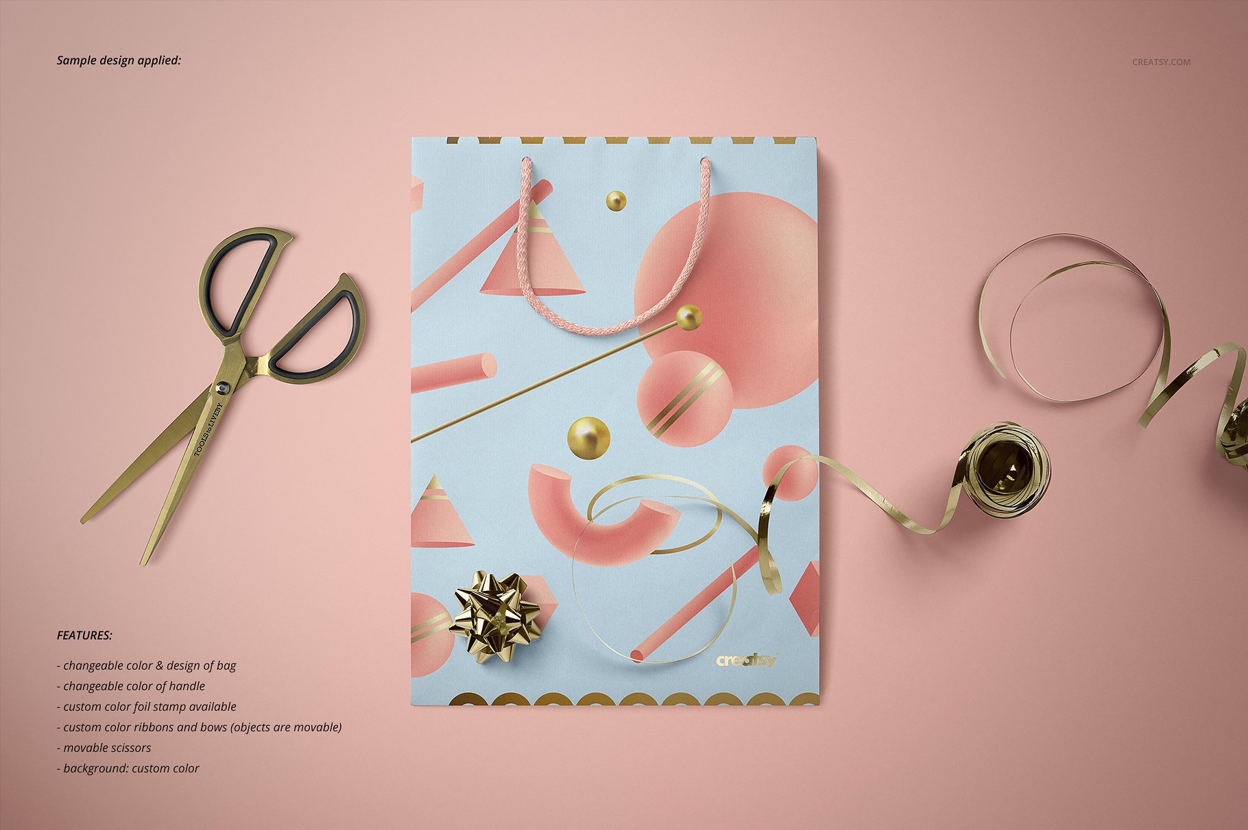 商场购物手提袋样机品牌设计提案PSD智能贴图模板 Paper Bags Mockup (gifting edition)插图8