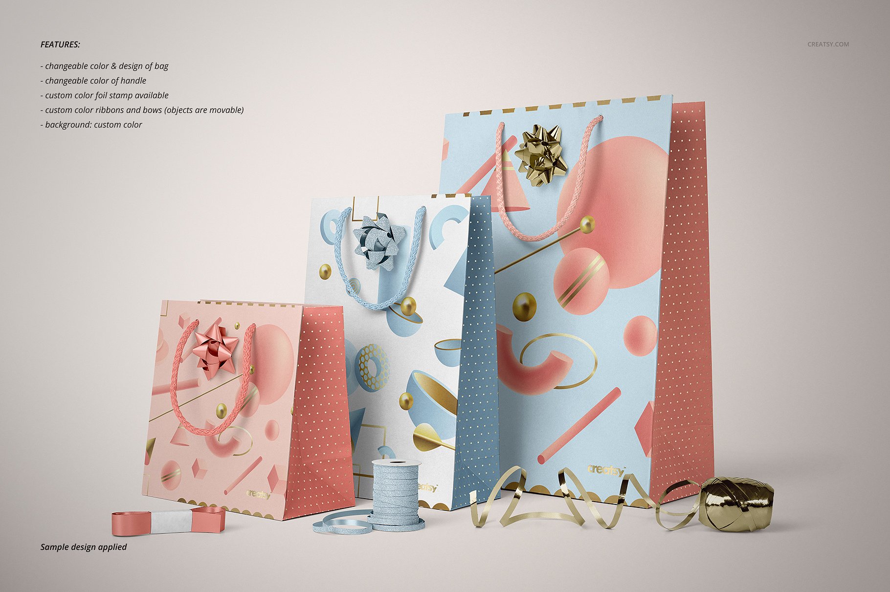 商场购物手提袋样机品牌设计提案PSD智能贴图模板 Paper Bags Mockup (gifting edition)插图17