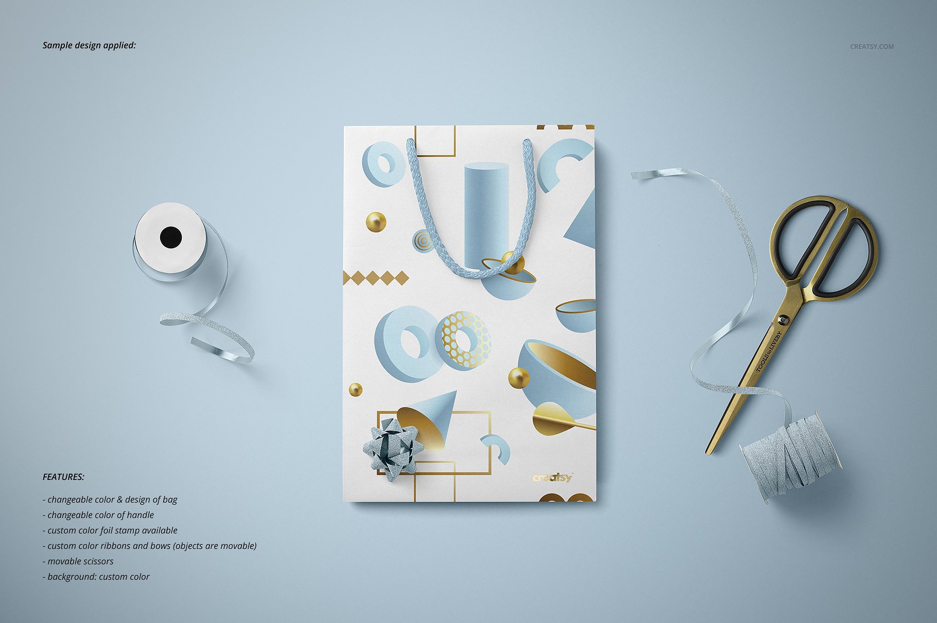 商场购物手提袋样机品牌设计提案PSD智能贴图模板 Paper Bags Mockup (gifting edition)插图14