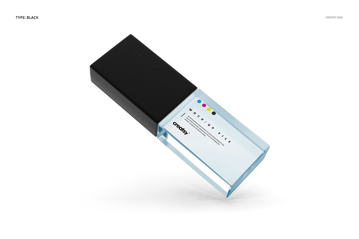 品牌设计提案办公文创优盘展示样机PSD智能贴图模板 Acrylic USB Drive Mockup Set插图8