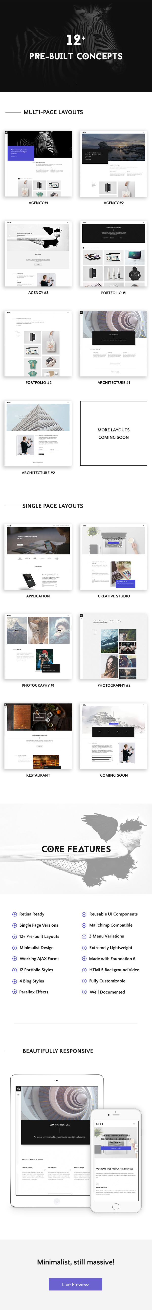 设计师摄影师个人工作室WordPress主题网站模板 Gems – A Multi-Purpose WordPress Theme插图