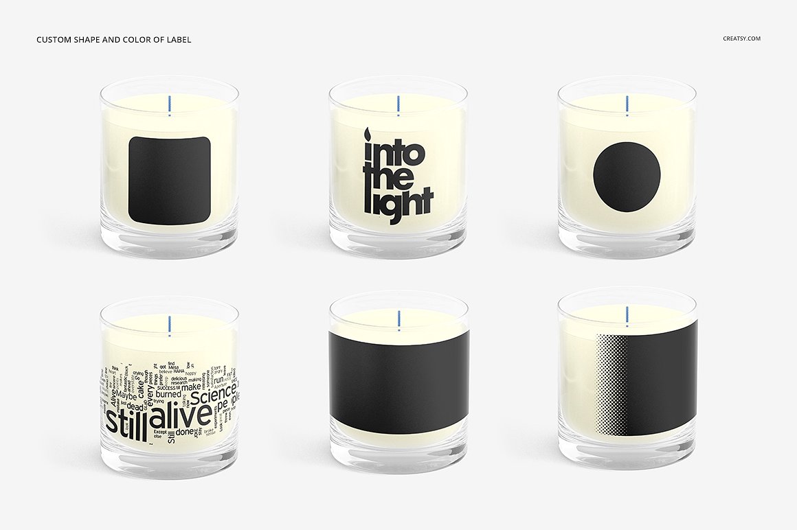 蜡烛香薰玻璃杯包装设计展示样机 Candle Mockup Set插图5