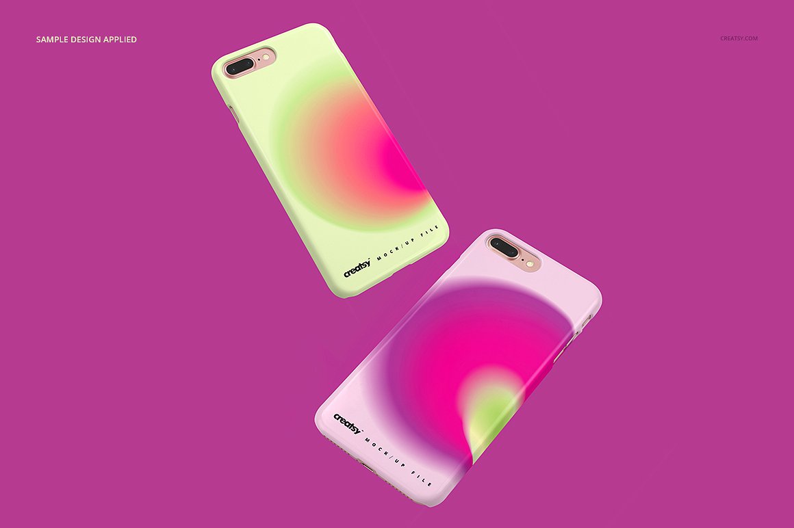 iPhone 7 Plus塑料手机壳设计展示样机 iPhone 7+ Plastic Case Mockup Set插图6