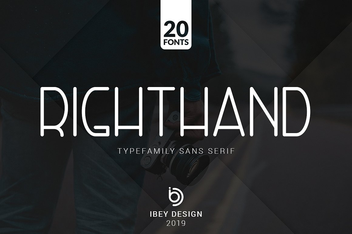 现代无衬线与单线风格强大的字体 RightHand – 20 Fonts Included插图