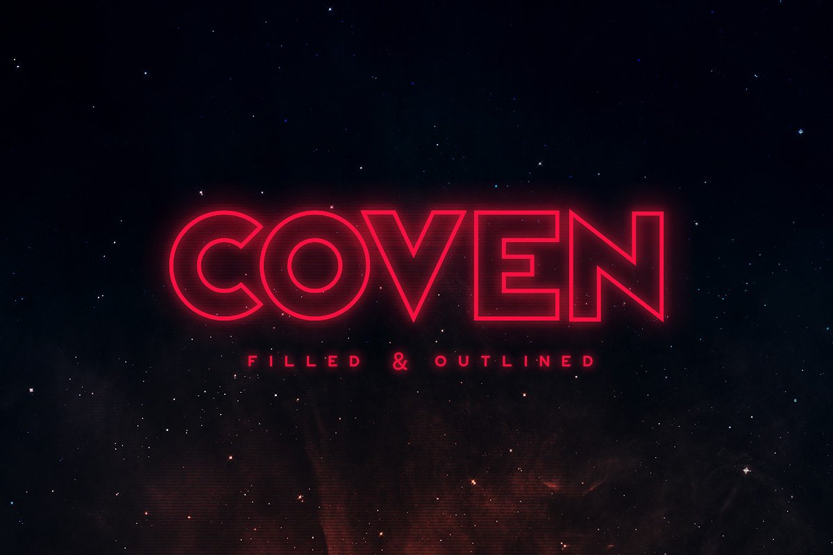 复古科幻电影海报标题字体 Coven Typeface Font插图
