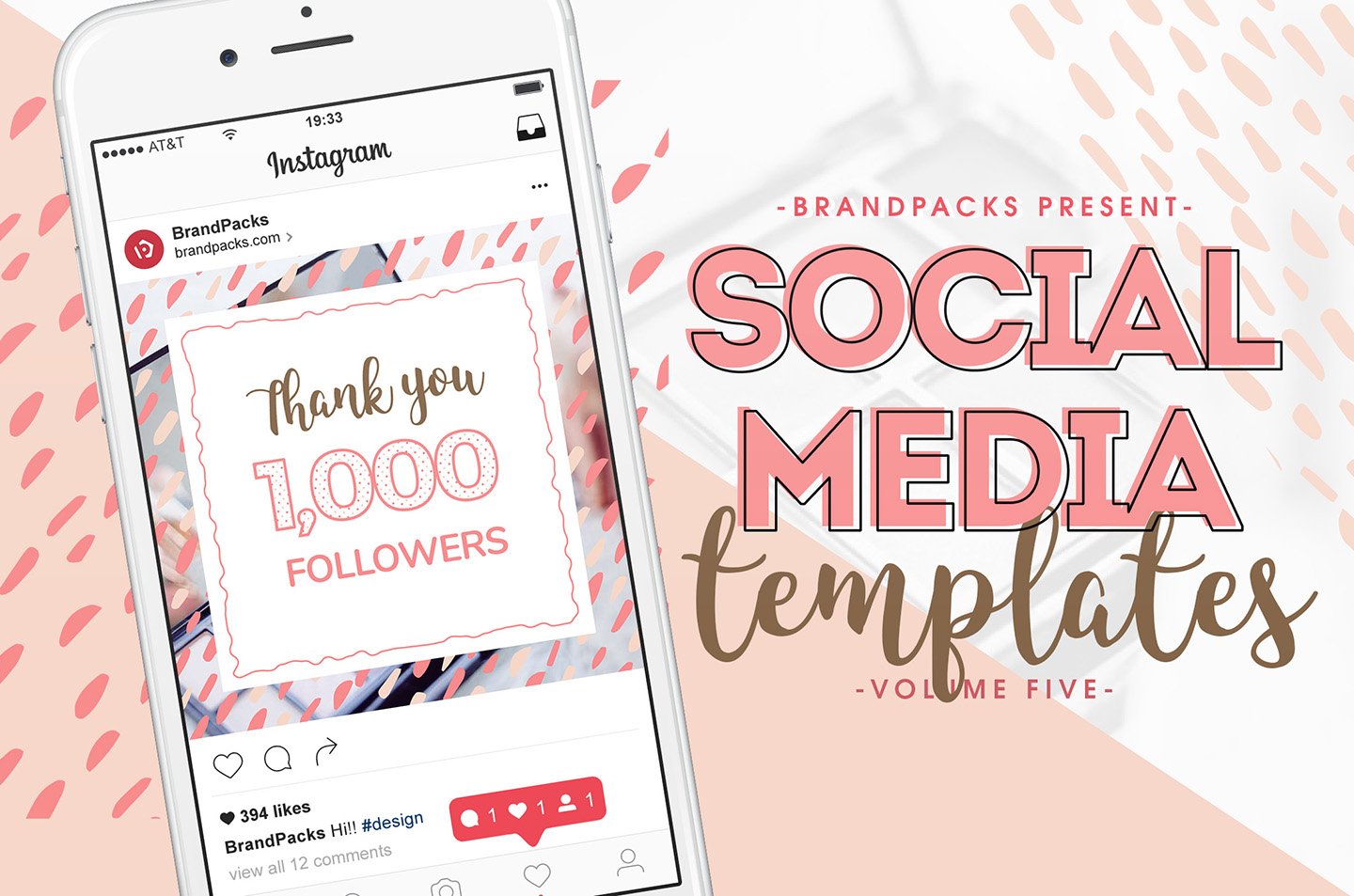 粉色系女性化妆品服装电商营销海报Instagram模板 Social Media Templates Pack Vol.5插图