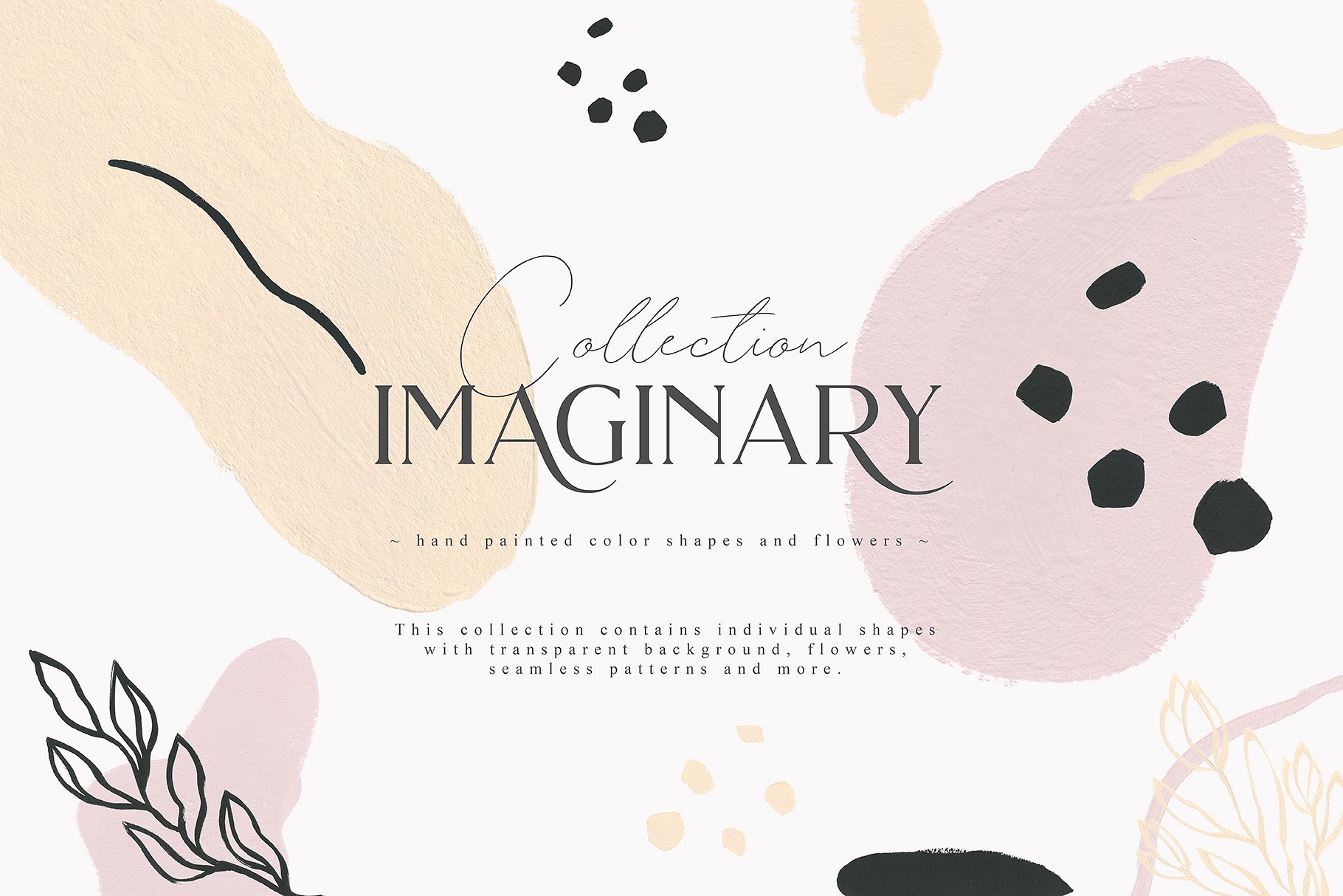 抽象的点状块状植物花朵图形合集 Imaginary Collection插图