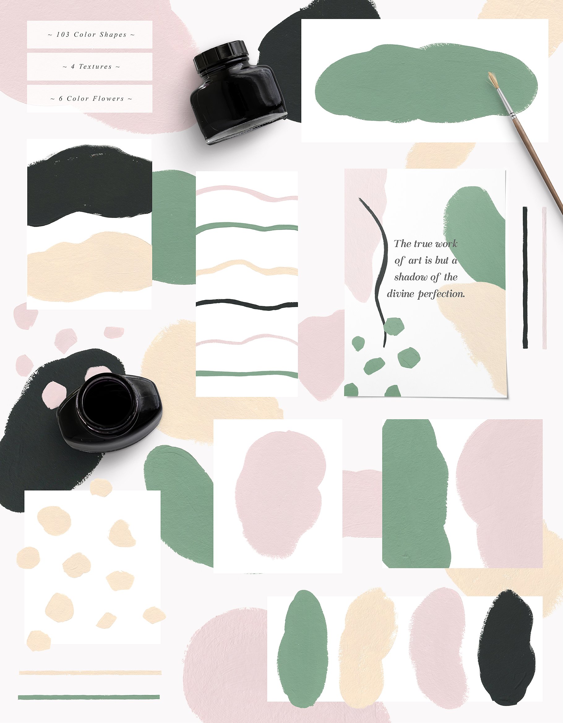 抽象的点状块状植物花朵图形合集 Imaginary Collection插图4