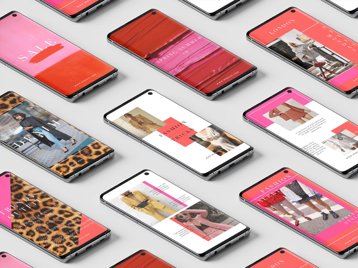 色彩鲜明的服装电商营销广告海报Instagram模板 ANIMATED Instagram Stories Set插图1