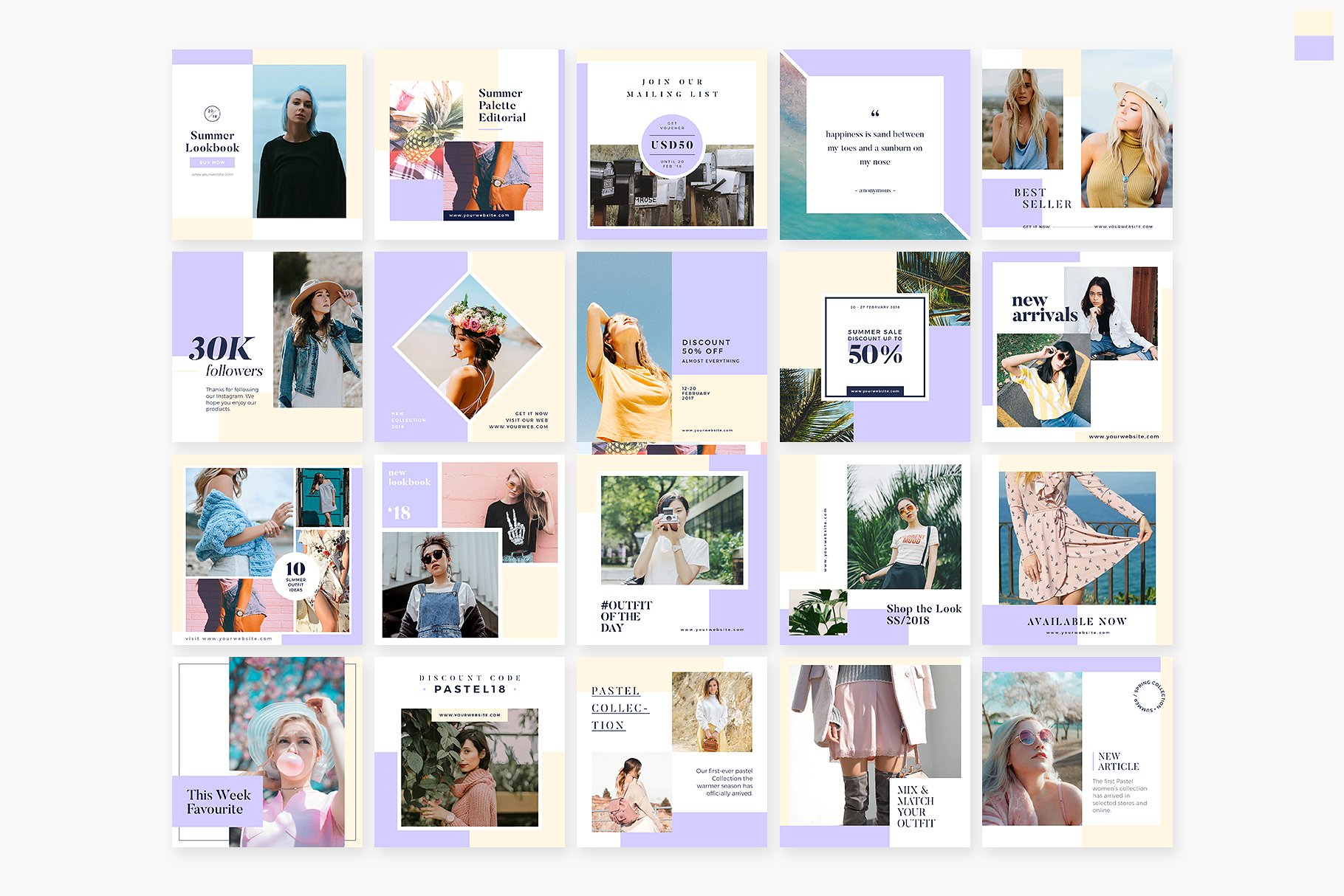 女性服装摄影促销电商广告设计Instagram模板 Instagram Pack – Palette插图2