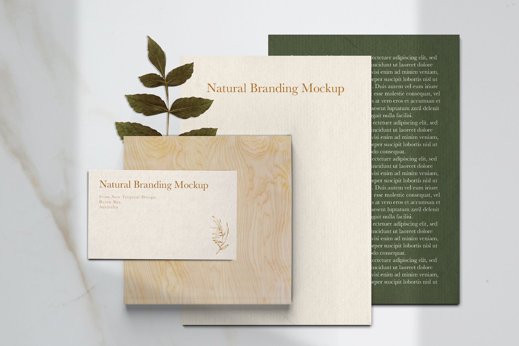 自然风格品牌VI设计提案办公文创展示样机PSD智能贴图模板 Natural Stationary Branding Mockup插图4
