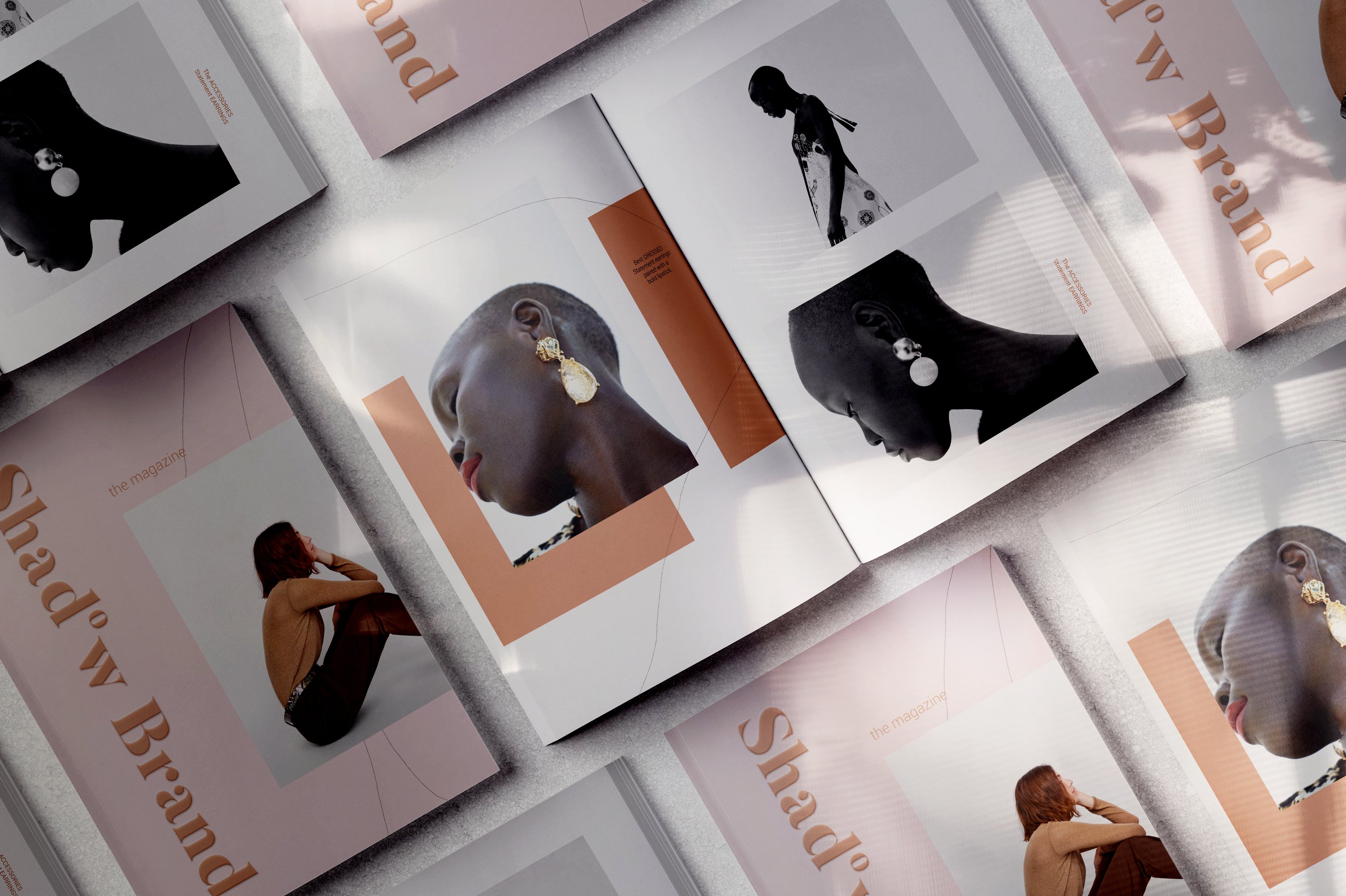 带有阴影的杂志画册设计提案展示样机 Shadow Brand – Magazine Mockups插图