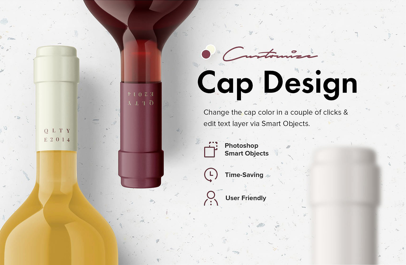 高档葡萄酒红酒包装瓶贴样机 Essential Wine Bottle Mockup Set插图1