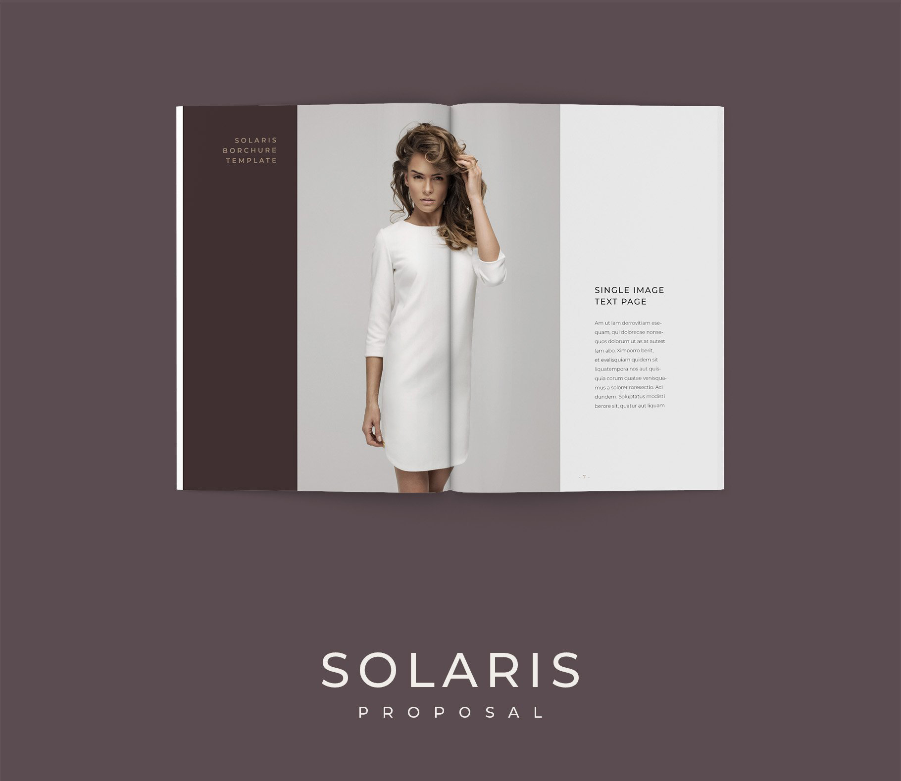 简约女装化妆品营销INDD画册模板 Solaris Complete Pack插图