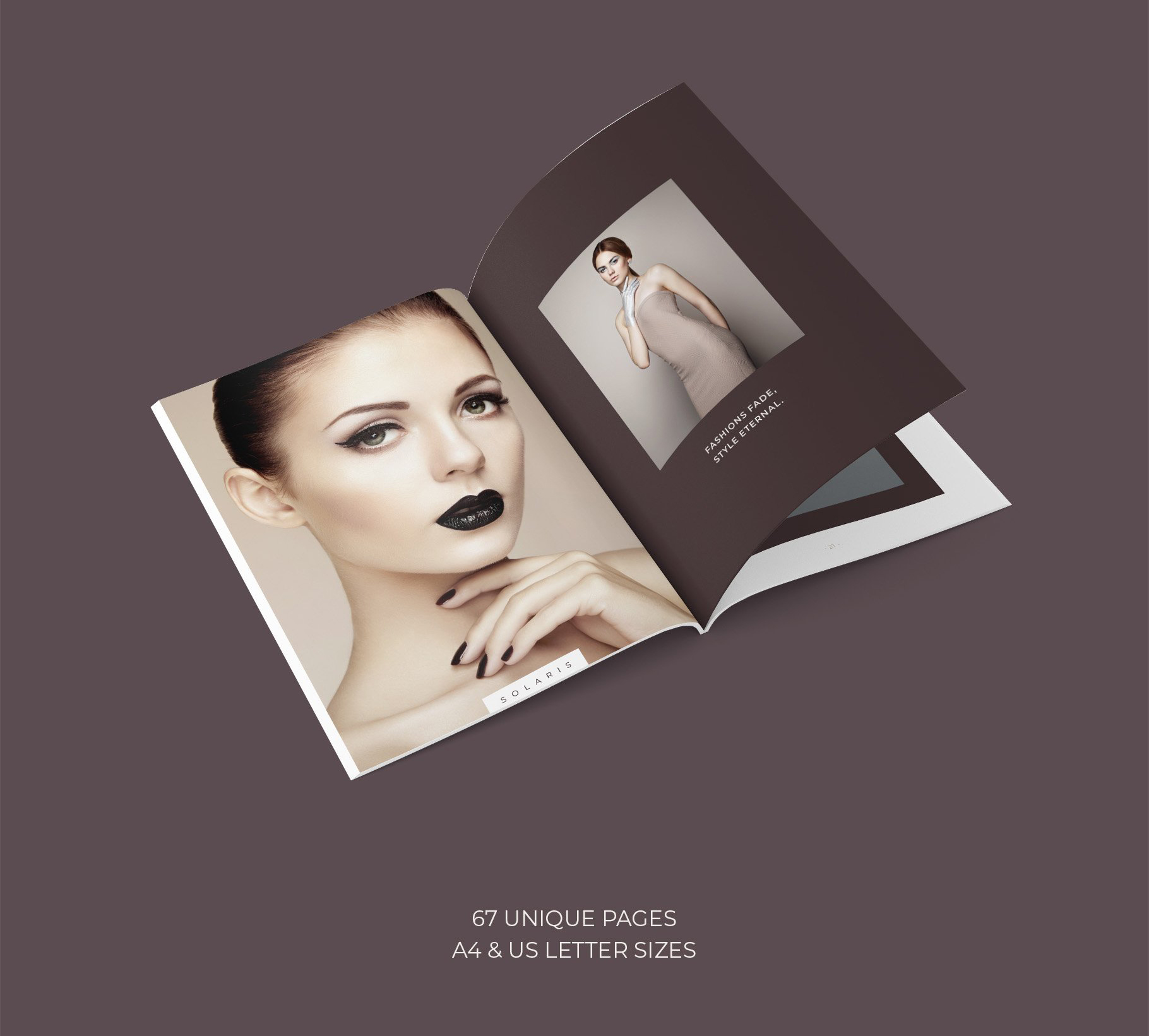 简约女装化妆品营销INDD画册模板 Solaris Complete Pack插图6