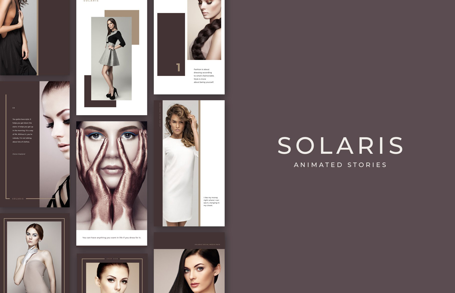 简约女装化妆品营销INDD画册模板 Solaris Complete Pack插图2
