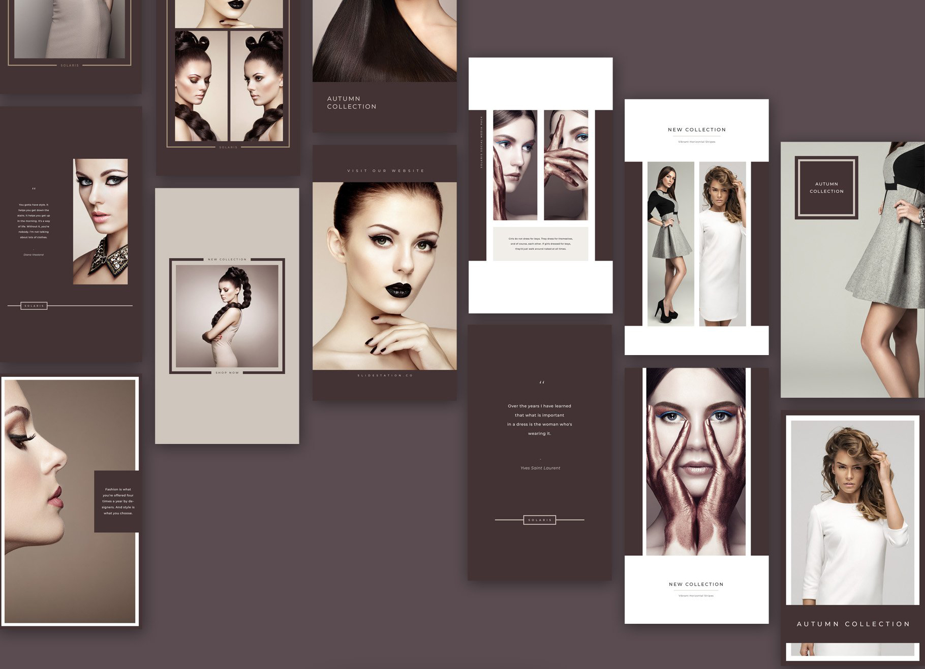 简约女装化妆品营销INDD画册模板 Solaris Complete Pack插图13