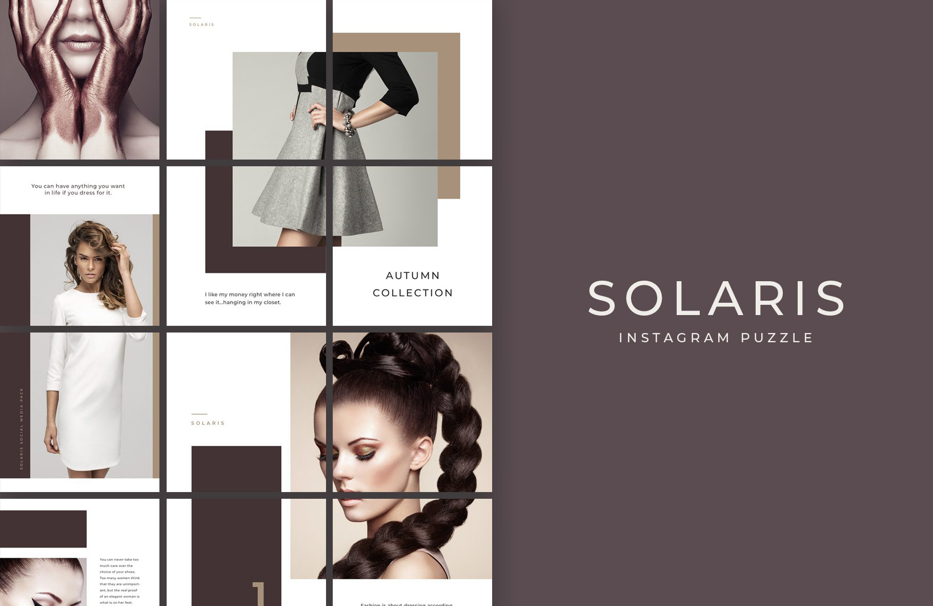 简约女装化妆品营销INDD画册模板 Solaris Complete Pack插图3