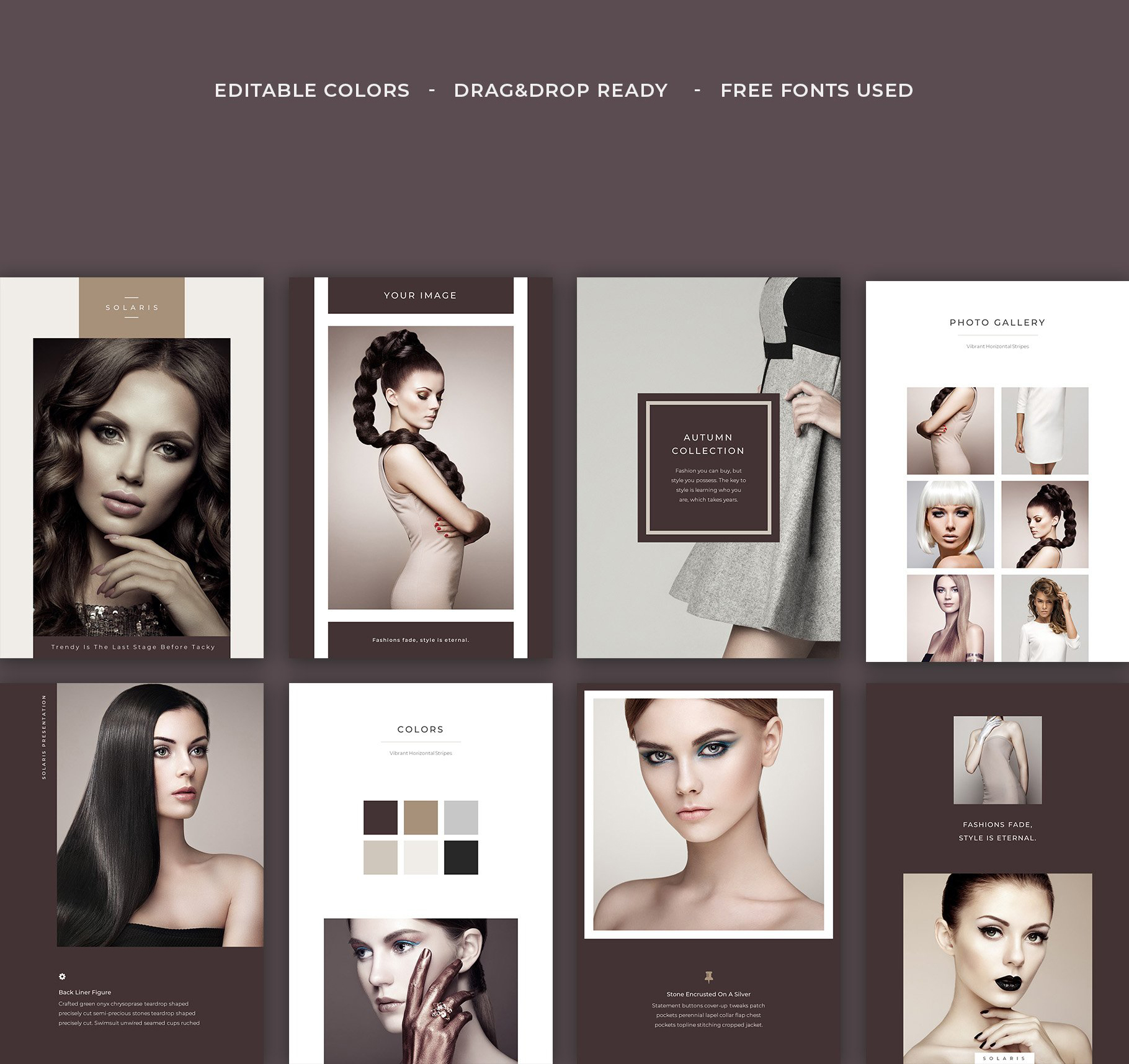 简约女装化妆品营销INDD画册模板 Solaris Complete Pack插图19