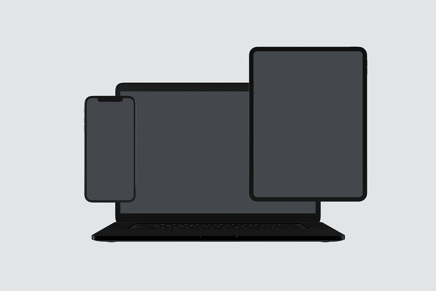 黑色系网站UI设计提案苹果设备展示样机合集 Black Apple Devices Mockup Set插图9